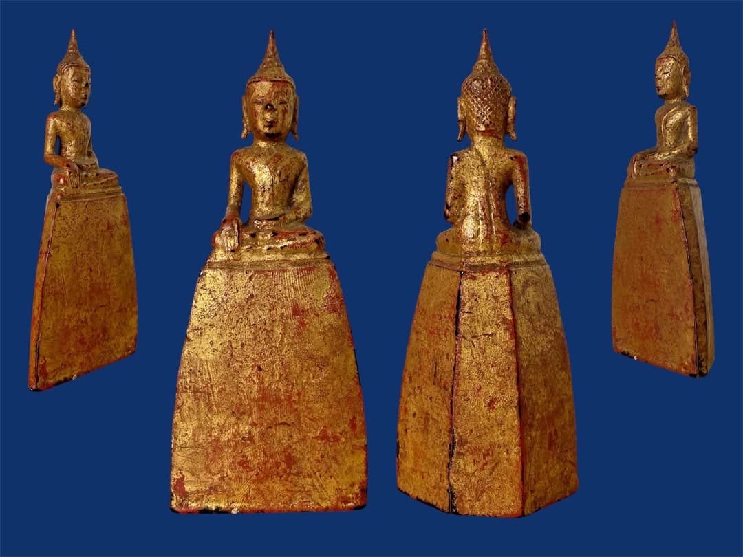 พระเจ้าไม้ล้านนาองค์งาม ลงชาดปิดทอง