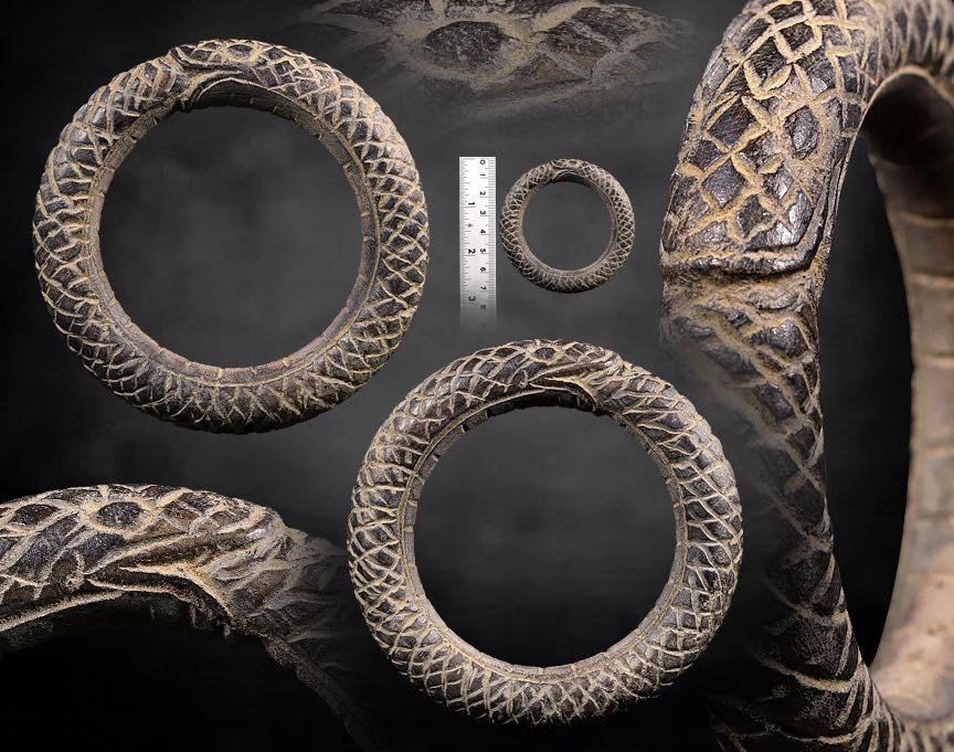 บ่วงนาคบาศเนื้อไม้แกะเก่าโบราณ