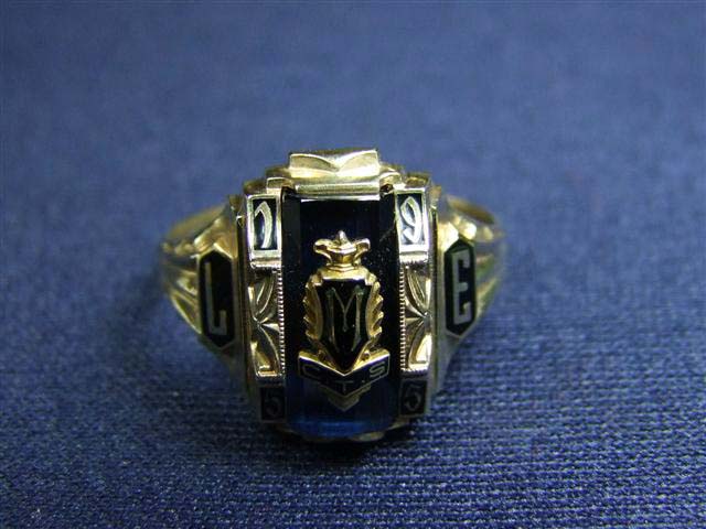  แหวนทองเค อักษรM คริตตัลสีน้ำเงิน สวยเทห์ 
