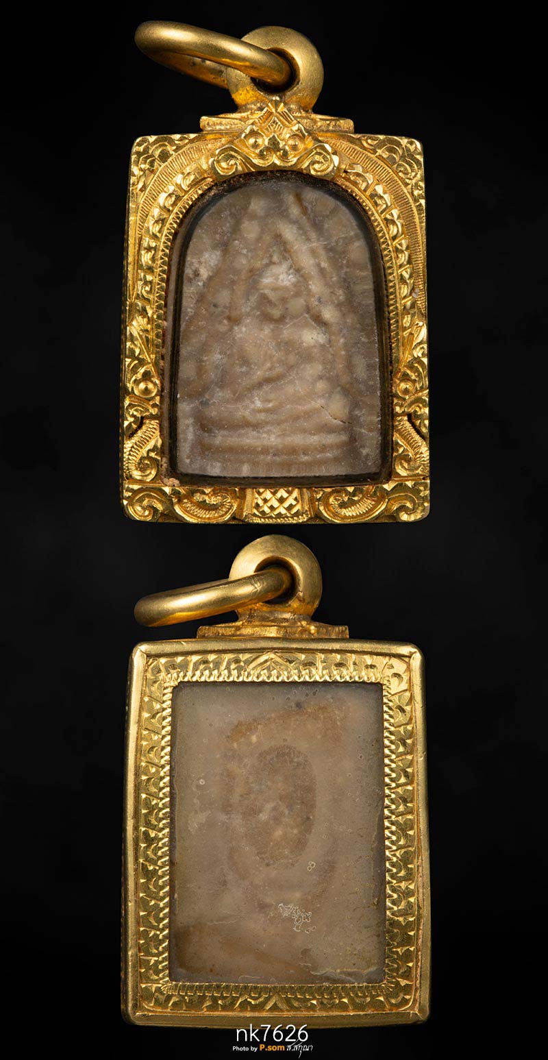 พระผงของขวัญ รุ่น 3  วัดปากน้ำ ปี 2499 มาพร้อมเลี่อมทอง