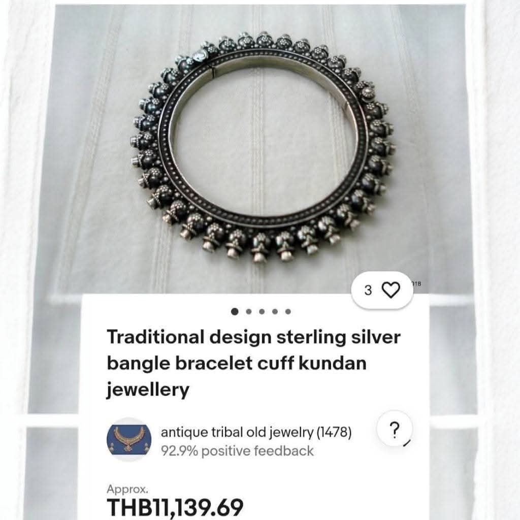 กำไลเงินแท้งานช่างยุคเก่าถอดสลักได้