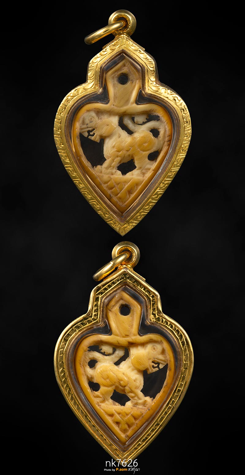 สิงห์หัวใจสามขวัญ หลวงพ่อเดิม วัดหนองโพ มาพร้อมเลี่อมทอง+บัตรสมาคม1ใบ