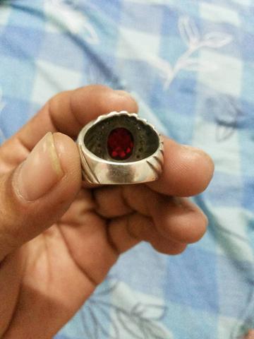 แหวนเงินหัวทับทิมแดงแท้ไซด์59-60