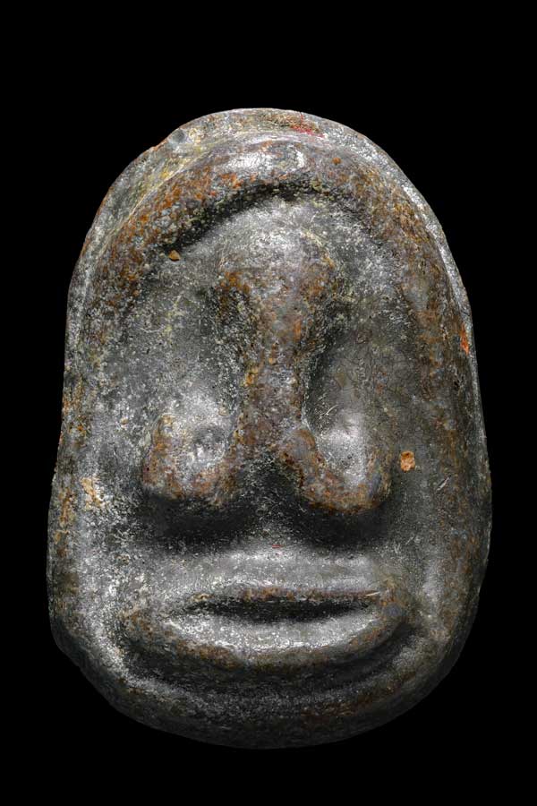 ปิดตากลีบบัวเศียรมนเนื้อตะกั่ว ลป.จีน