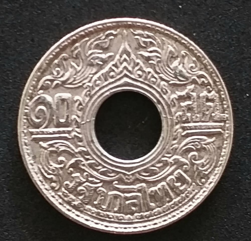 เหรียญสตางค์รู 10สตางค์ปี2484 เนื้อเงินแท้