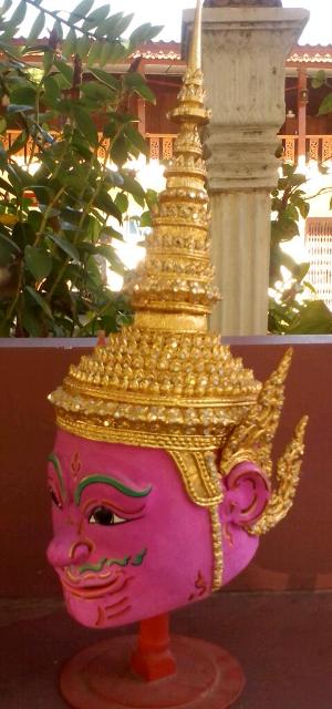 เศียรโขนเก่า (พระอิศวร) พร้อมฐานตั้งงานฝีมือ