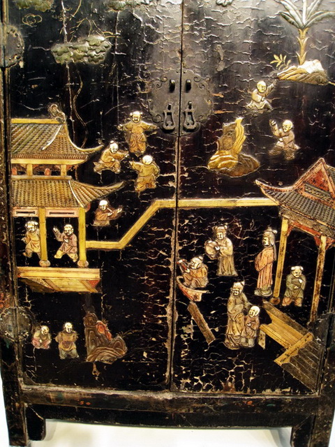 ตู้ inlaid หินสี 17th Century 
