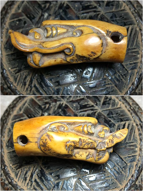 ด้ามกริชงาแกะหัวนกพังกะ