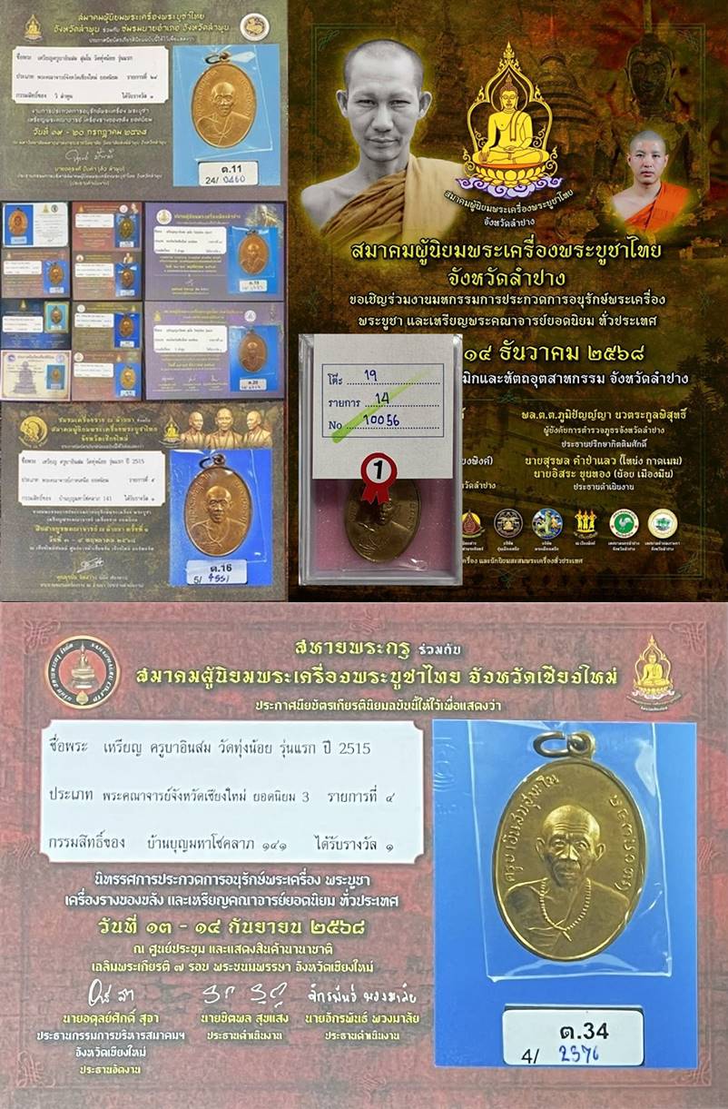 ครูบาอินสม วัดทุ่งน้อย ที่1 ( 14 แชมป์ )