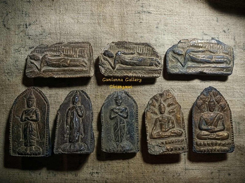 พระประจำวันเนื้อดินผสมแร่ทาทองเก่า