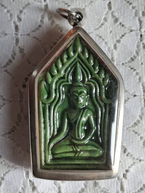 พระขุนแผนเคลือบเขียว  หลวงปู่ชื้น ปี 45