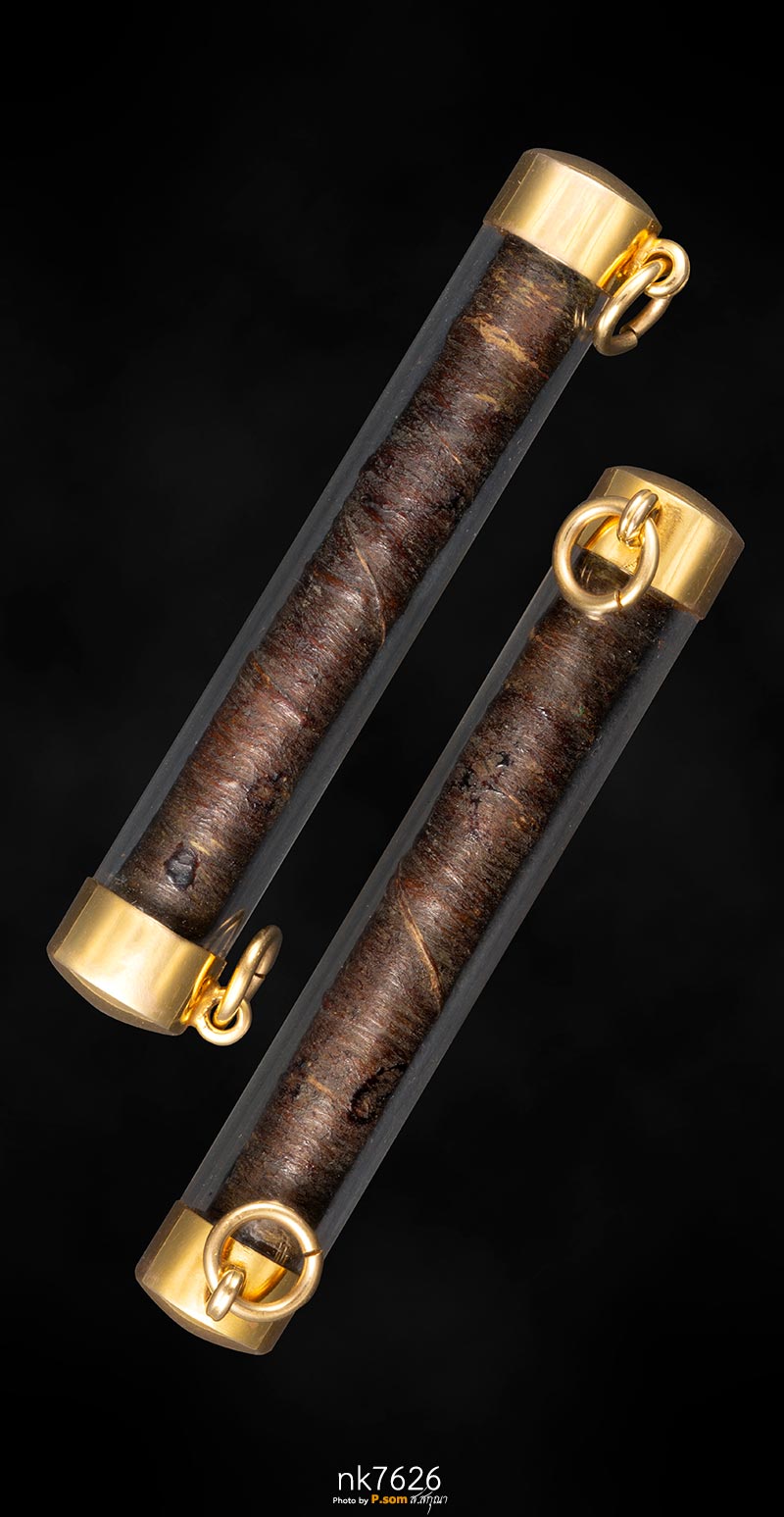 ตะกรุดหลวงพ่อปาน วัดบางเหี้ย  ขนาด 2.7นิ้ว มาพร้อมเลี่อมทอง