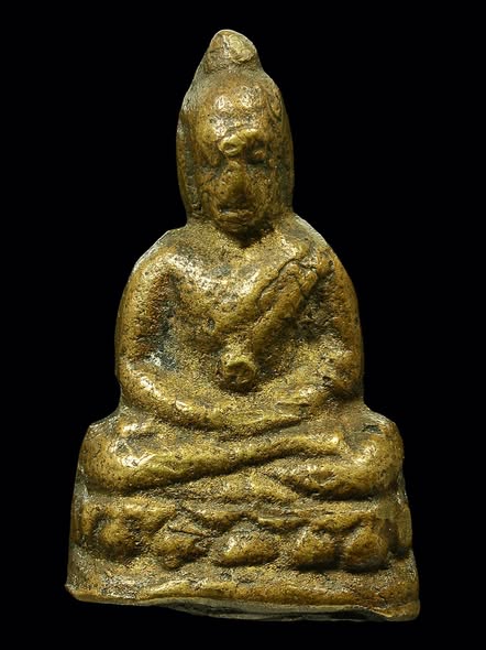 พระชัยหลังยันต์ เนื้อทองผสม หลวงพ่อเดิม วัดหนองโพ จ.นครสวรรค์ ออกวัดหัวงิ้ว ปี2482