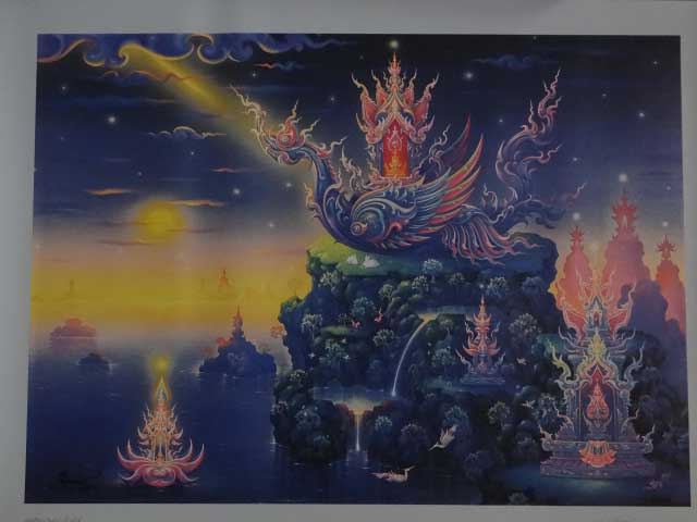 ภาพ แสงแห่งปิติสุข ณ ทิพยสถาน วาดปี2535 มาพร้อมลายเซ็นต์สด ขนาด99x68.5 cm.