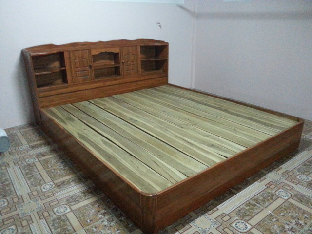 เตียงไม้สัก6ฟุตงาม