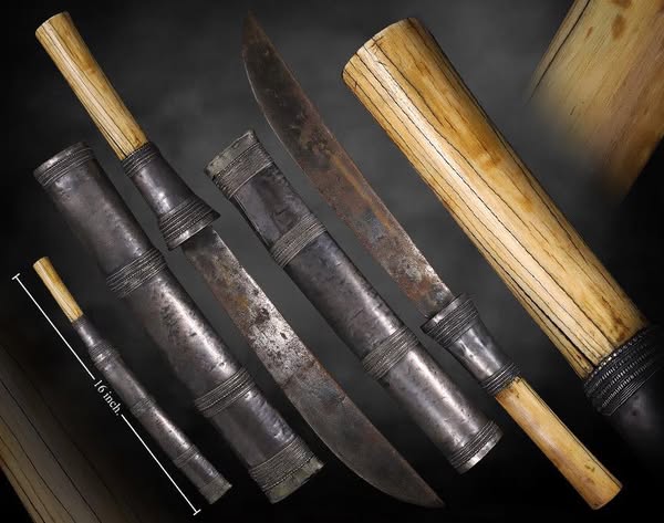 มีดหลูบเงินล้านนาด้ามงาช้าง