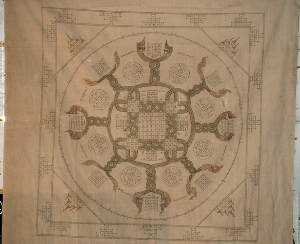 ผ้ายันห์นาคเกี้ยวสุดยอดเมตตาผืนใหญ่ขนาด44x45นิ้ว