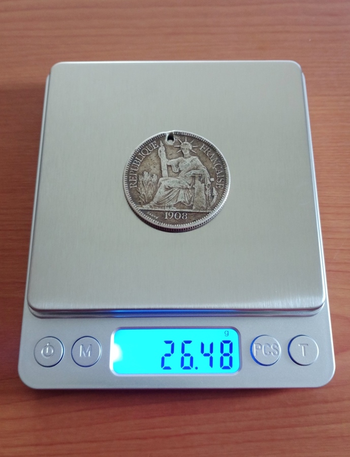 เหรียญหัวหนามอินโดจีน เนื้อเงิน ปี1908