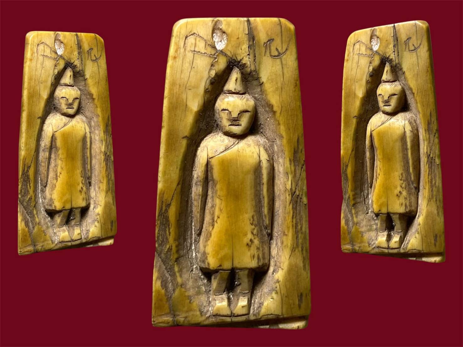 พระพุทธรูปปางเปิดโลก วัสดุหน่อไม้