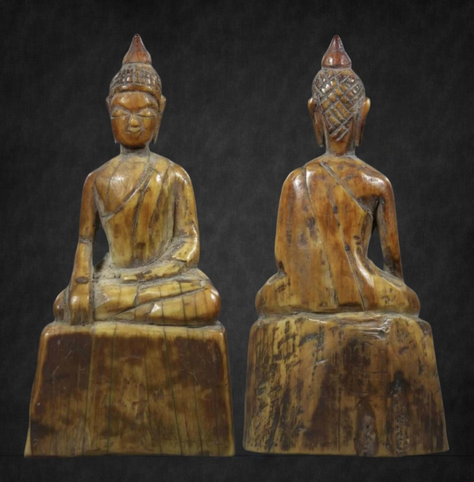 พระพุทธรูปปางมารวิชัยฐานสูง งาแกะฯ