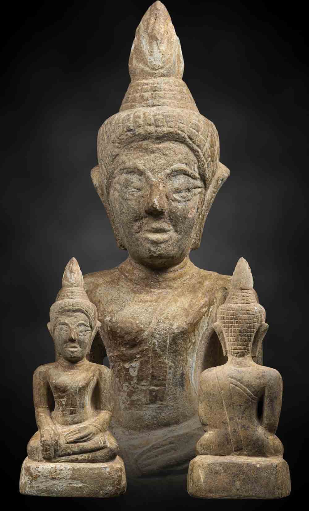 พระหินแกะโบราณกรุพะเยา