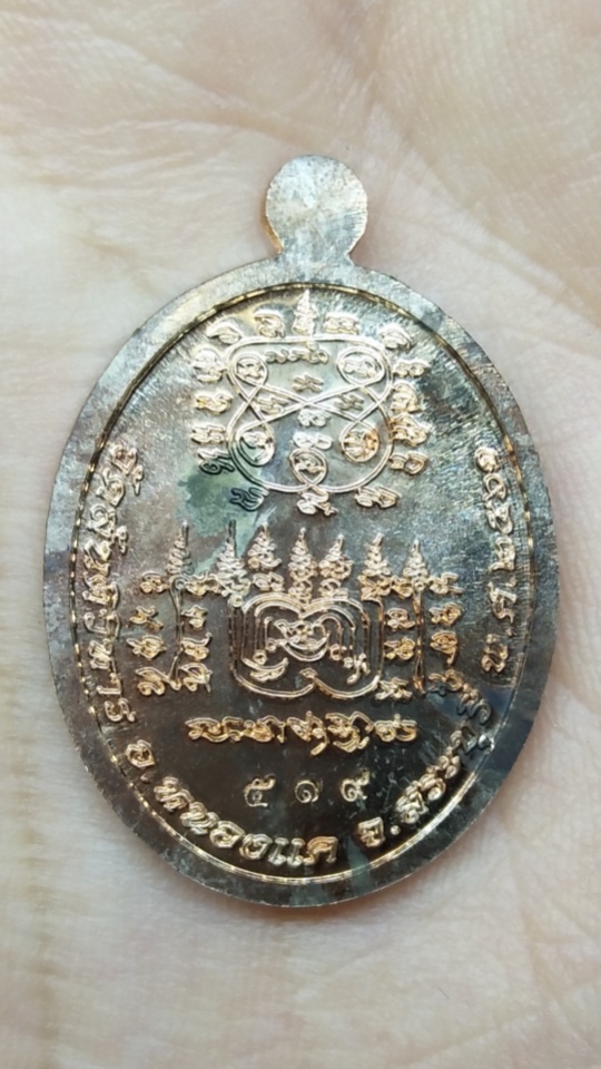 เหรียญผ้าป่า(สรงน้ำ)พระครูปลัดวิชัย ปี 2561 เนื้อนวะ หมายเลข419  วัดสันติวิหาร จ.สระบุรี