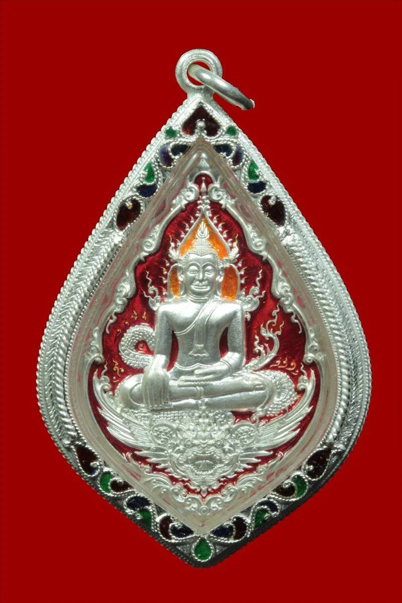 เหรียญพระเจ้าตนหลวง เนื้อเงินลงยาแดง ปี2