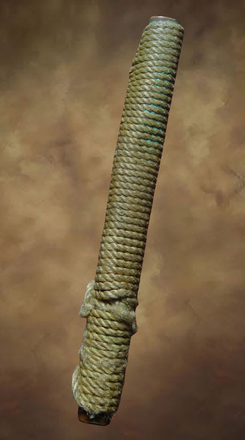 ตะกรุดสาริกา เนื้อทองแดงพันเชือกป่าน 