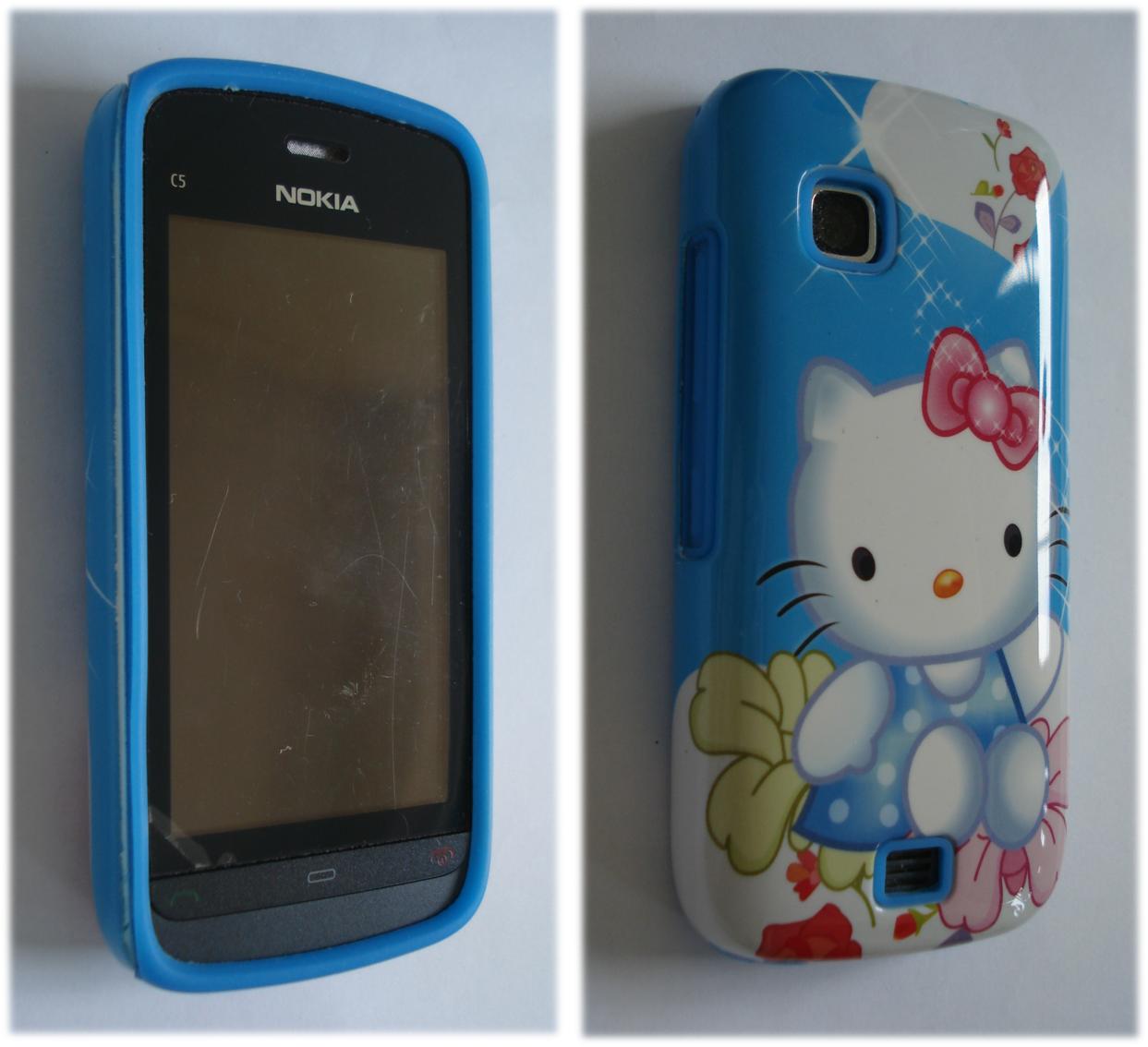 ด่วน!!!โทรศัพท์มือถือ Nokia C5-03 เครื่องที่ 2 + กรอบลาย Kitty 