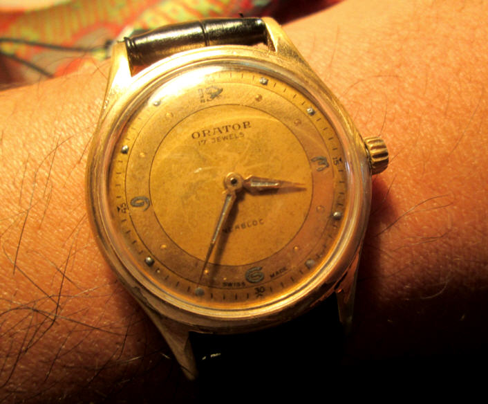 ORATOR 17 Jewels ไขลานสวิสเมด  นาฬิกาโบราณ ยุคสงครามโลก