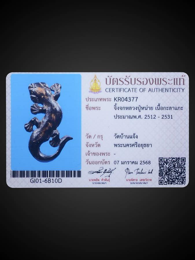 จิ้งจกหลวงปู่หน่าย วัดบ้านแจ้ง 